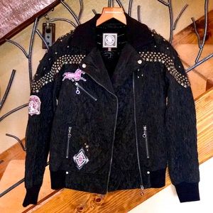 Double D Ranch Studded Nylon Moto Jacket Small